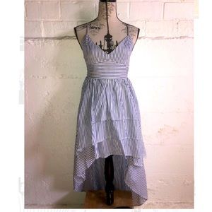 Blue & White striped teared Dress